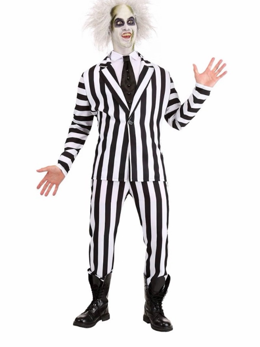Beatlejuice Striped Halloween Costume - Classic youth 16/20 years old adult Amal